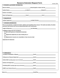 Resource Extension Request Form