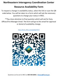 Resource Availability Form QR and Link