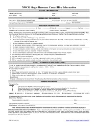 Casual Hire Form (PMS934)