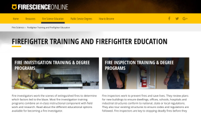 Firefighter Training and Firefighter Education